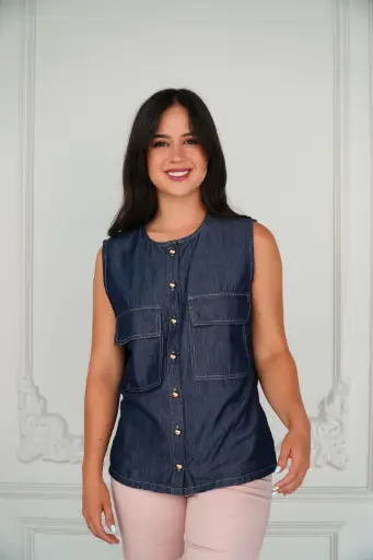 BLUSA JEAN RIGIDO RIO NARANJAL